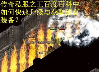 传奇私服之王百度百科中如何快速升级与获取稀有装备？