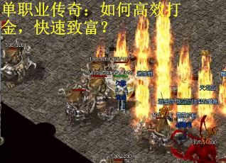 单职业传奇:如何高效打金,快速致富? 单职业传奇:如何高效打金,快速致富?